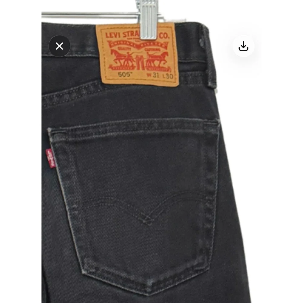 Levi's 505 Regular Fit Men's Jeans W31 L30 Black 100% Cotton Straight Leg